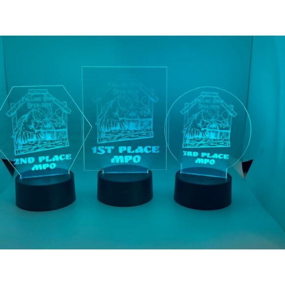 Custom Laser Engraved LED 3D Nightlight Disc Golf Trophy, Gift Trophies - Picture 7 of 9